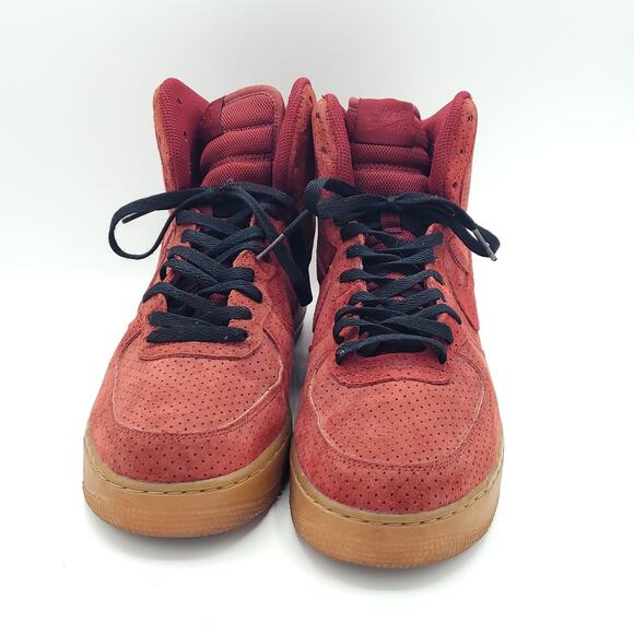 Nike Air Force 1 HI Suede Team Red Suede Gum Rare 749266-600 women's size 12 - Picture 7 of 9